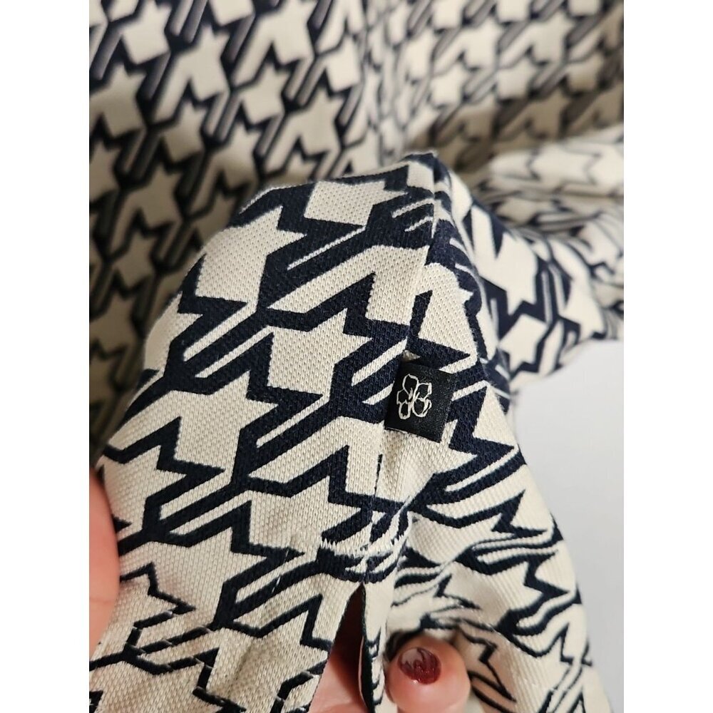 Ted Baker Gaelic Cotton Gradient Houndstooth Print Regular Fit Polo Shirt Size 2 - Picture 5 of 7